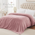 Exclusivo Mezcla Fleece Blanket Twin Size for Bed, Super Soft and Warm, All Season Use, Cozy, Plush, Lightweight, 60x80 Inches Dusty Pink