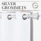 NICETOWN White Curtains for Sliding Door - 55 by 90, 2 Pieces, Blocking Out 50% Sunlight Window Treatment Modern Design Grommet Curtain Panels for Dining Room