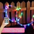 16.4ft Outdoor Smart Rope Lights, Waterproof Color Changing Christmas Lights with Remote, Connectable Design, Music Sync, Timer, Multiple Modes for Halloween, Party, Patio, Garden