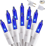 Brizled Blue Christmas Lights, 69.6ft 300 Count Mini Incandescent String Lights Connectable, 120V UL Certified String Lights White Cord, Indoor Xmas Lights for Bedroom Outdoor Tree Party Decorations