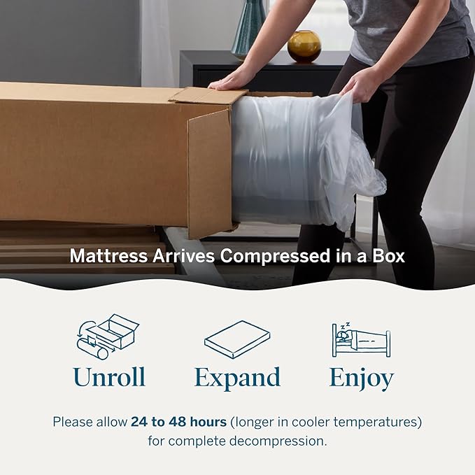Lucid 10 Inch Memory Foam Mattress - Firm Feel - Infused with Refreshing Bamboo Charcoal and Cooling Gel - Bed in a Box - Temperature Regulating - Pressure Relief - Breathable - King Size