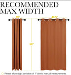 NICETOWN Blackout Curtain Panels for Girls Room, Nursery Essential Thermal Insulated Solid Grommet Top Blackout Drapes (Burnt Orange, 1 Pair, 55 x 68 inches)