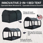 Alvantor Canopy Bed 2-in-1 Dream Privacy Space Full Size Sleeping Tents Indoor Pop Up Portable Frame Breathable Reducing Light & Air Ventilation