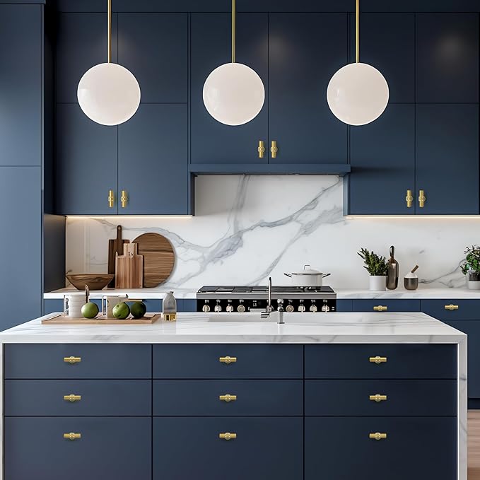 20 Pack Brushed Brass Cabinet Knobs - Gold Kitchen Cabinet Knobs Cabinet Pulls for Kitchen Cabinet Drawer Stainless Steel Dresser Knobs for Cabinet Hardware 2in Length Single Hole