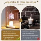 Candle Warmer Lamp Electric Timer - Modern Home Decor Table Lights for Candles Warming Height Adjustable Dimmable Warmers Pink