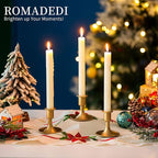 Candlestick Holders Taper Candle Holders, Romadedi Gold Candle Stick Candle Holder for Table Centerpiece, Wedding Reception, Festive Christmas Mantel Decoration or Home Decor, Set of 24