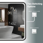40x24 Inch LED Bathroom Mirror with Lights, Black Metal Framed LED Mirror for Bathroom, 3 Colors and Stepless Dimmable Wall Mounted Lighted Bathroom Vanity Mirror, Anti-Fog, Memory