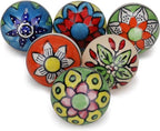 Cabinet Multicolor Assorted Ceramic Drawer Pull Handle Kitchen Cupboard Wardrobe Knob Boho Room Decorative Furniture Hardware Dresser Drawers Knobs-Pack of 30