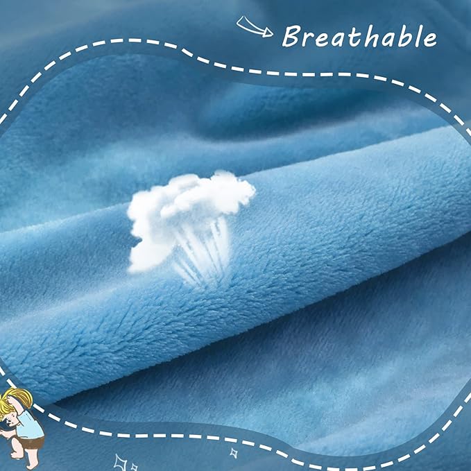 Exclusivo Mezcla Fleece Throw Blanket for Couch, Super Soft and Warm Blankets, Washed Blue Throw All Season Use, Cozy, Plush, Lightweight, 40x50 inches
