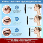 Rechargeable 6" Lighted 10x Magnifying Mirror with Suction Cups & Table Stand