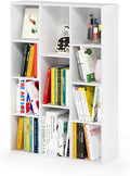 Furinno LUDER Book Shelf, 11-Cube Bookshelf, Reversible Bookcase, 9.4" x 29.1" x 41.7", for Living Room, Bedroom, Home Office, White