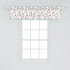 Ambesonne Penguin Window Valance, Pastel Colored Style Cartoon Animals from Antarctica Crowns on a Dotted Background, Curtain Valance for Kitchen Bedroom Decor with Rod Pocket, 42" x 12", Grey Pink