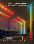 Govee RGBIC LED Strip Lights 32.8ft with Covers, Smart Lights Work with Alexa and Google Assistant, LED Diffuser Channel with LED Lights for Bedroom, Skirting Lines, Studio, Cabinet