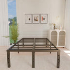 ALDRICH 18 Inch Metal California King Size Bed Frame - Black Basic Steel Slats Cali Platform, Easy Assembly Heavy Duty Noise Free Cal Bedframes, No Box Spring Needed