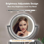 FASCINATE Upgraded Wall Mounted Makeup Mirror with Lights, Super Large Double Sided 1X/10X Magnifying Mirror for Bathroom, 360° Swivel Extendable Plug Touch Sensor Vanity Mirror