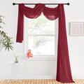 NICETOWN Decorative Scarf Curtain 216 Long - Voile Sheer Home Decor Scarf Valance Window Treatment for Christmas/Thanksgiving (W60 x L216, 1 Panel, Haute Red)