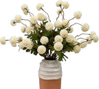 10 Stems Fake Flowers +Eucalyptus Stems Realistic Artificial Flowers Branches for Vase Milky White kiku Flowers Floral Arrangements Mum Boho Bridal Bouquet Silk for Home Decoration Indoor