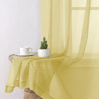 Aiyufeng Yellow Sheer Curtains 2 Panel Sets 84 Inches Long - Transparent Light Weight Soft Yellow Window Treatment Panels for Study Room/Living Room/Guest Room, Per Panel W40 X L84 inches