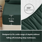 CozyLux Queen Comforter Set Forest Green, 7 Pieces Bed in a Bag, Green Comforter Queen Size, All Season Bedding Sets with Stitch Quilted Comforter, Flat Sheet, Fitted Sheet, Pillowcases
