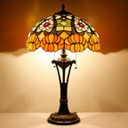 Tiffany Table Lamp Orange Flower Stained Glass Desk Lamp 16X16X24 Inches Reading Light