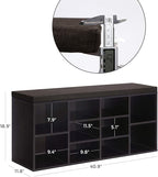 VASAGLE CUSTOS Collection - Shoe Bench, Storage Bench with Padded Seat, Entryway Bench with 10 Compartments, for Bedroom, 11.8 x 40.9 x 18.9 Inches, Espresso Brown and Chestnut Brown ULHS10BR