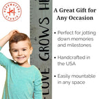 Headwaters Studio Wooden Growth Chart – Kids Height Chart, Wall Measurement for Kids, Height Chart for Wall, Growth Ruler for Children – Tribal Gray (63"x6.7")