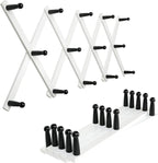 SKOLOO Hat Rack for Wall with 14 Hooks, Pack of 2, Solid Wooden, Modern, Expandable Coat Rack Wall Mount for Coats, Hats, Bags, Baseball Caps, Black on White