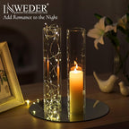 Glass Hurricane Candle Holder: 12" Tall Candlestick Holder Bulk with Cylinder Windproof Cover Set of 6 Clear Taper Candle Holders for Wedding Party Birthday Christmas Decor