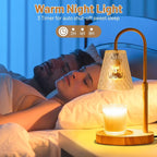 Candle Warming Lamp with Timer : Adjustable Light Level Adjustable Height Flameless Safety Candle Lamps - Jar Candles Home Decoration White