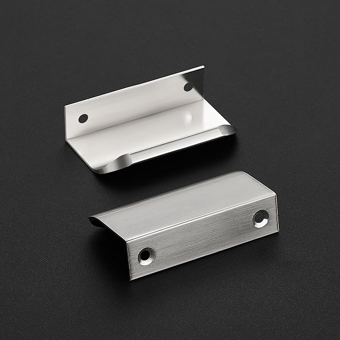 Ravinte Hardware 20 Pack Silver Cabinet Handles, 3 Inch (76mm) Finger Edge Pulls, 2 Inch Hole Center, Finger Pulls for Cabinets
