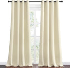 NICETOWN Beige Room Darkening Curtains 102" Long for Boho Farmhouse Home Decoration, 55" Wide, Set of 2, Window Treatment Total Privacy Drape Panels for Bedroom Guest Room
