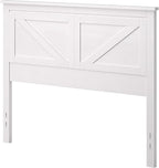 Glenwillow Home Farmhouse Style Wood Panel Headboard in Gloss White - Full Size