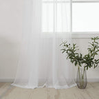 HUTO White Sheer Curtains 108 Inches Long for Bedroom Girls Rod Pocket Window Sheer Panels Curtains for Living Room Party Baby Canopy Bed 2 Panels 52 Inches Wide