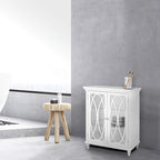 Teamson Home Florence 26 in. x 32 in. 2-Door Freestanding Wooden Floor Cabinet with Adjustable Shelves for Storage Solutions in Bathrooms, Kitchens, Laundry Rooms, Home Offices, White