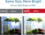 YukiHalu LED Refrigerator Light Bulb 60W Equivalent A15 Appliance Fridge Bulbs, Waterproof 600 Lumen 7W 120V Daylight 5000K E26 Medium Base, Small Size Bulb for Damp Location, Not-Dim, 2-Pack