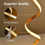 COB LED Strip,LED Strip Lights 5M/16.4ft,Touch Dimmable LED Strips,CRI90+,3000K Warm White cob led,1600LEDs,24V LED Tape Lights,Indoor for Bedroom, Kitchen, TV, Mirror,Cabinet