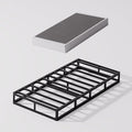 Twin Size Box Spring and Cover Set, 9 Inch High Profile Metal BoxSpring, Heavy Duty Structure Mattress Foundation, Noise Free, Non-Slip, Easy Assembly