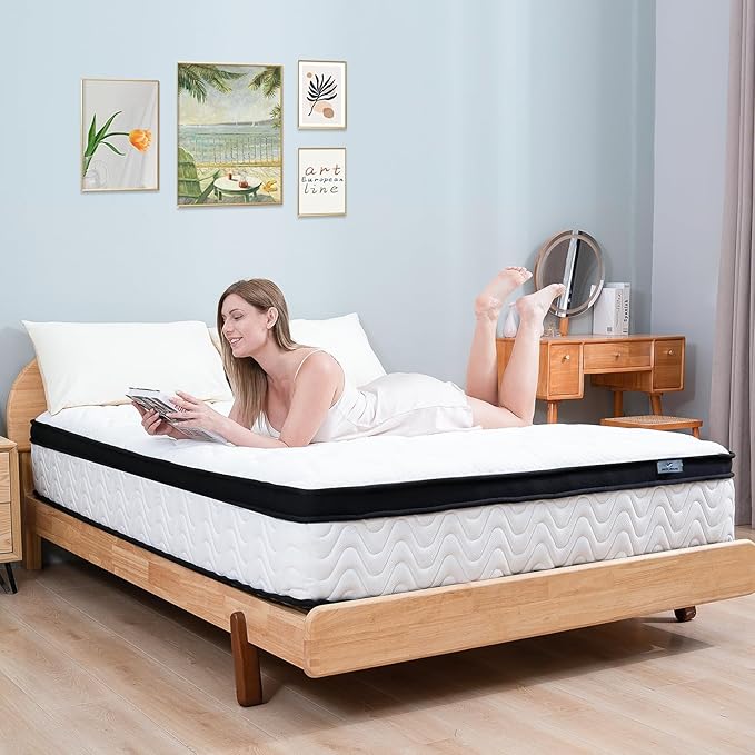 Full Size Mattress | 12 Inch Hybrid Mattresses Full in a Box | Medium Firm Memory Foam and Individual Pocket Springs | Fiberglass Free Bed Matress | Breathable | CertiPUR-US