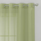 KEQIAOSUOCAI Sage Green Sheer Curtains - Grommet Light Filtering Window Treatment Voile Curtain Panels for Living Room (54 Wide 72 Long Per Panel,2 Panels)