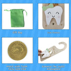 Tooth Fairy Door Hanger, Wooden Tooth Fairy Money Holder with Tooth Coins for Lost Tooth Kids Gifts (Green)