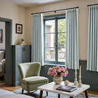 Lazzzy Velvet Blackout Curtains Thermal Insulated Room Window Drapes Super Soft Luxury Curtains for Living Room Bedroom Rod Pocket 2 Panels, Misty Blue, 52" W x 72" L