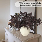 Lyrow 6 Pack Artificial Cimicifuga Plant Leaf Spray Faux Plum Cimicifuga Ramosa Leaf Branch Faux Fall Spray Silk Plants for Home Vase Wedding Garden Farmhouse Table Mantel Decor (18 Inches)