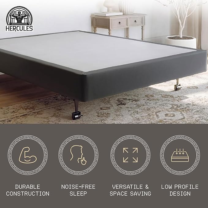 Hercules 8 Inch High Profile Foundation Mattress Box Spring Replacement, Full