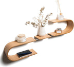 EWART WOODS Floating Wall Mounted Oval Shelf from Wood, Decorative Geometric Wooden Shelves for Candles, Unique Oak Hanging Display Decor (Oak)