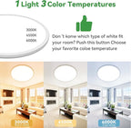 hepside 15.8INCH 2Pack Big Dimmable Flush Mount Ceiling Light Fixture White, 3CCT 3000/4500/6000K Ceiling Lamp, 36W 4200LM Super Bright Low Profile Light for Bedroom, Kitchen, Bathroom, Hallway