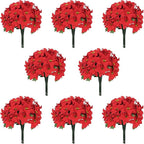 16 Pack Poinsettia Flowers Artificial Christmas Decorations, Red Poinsettia Flowers for Christmas Tree, Velvet Poinsettias Artificial Flowers for Xmas Decor DIY for Home Vase Indoor Outdoor Garden