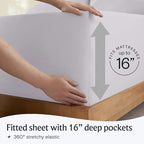 LuxClub 5 PC Sheet Set Bed Sheets Deep Pockets 16" Eco Friendly Wrinkle Free Cooling Machine Washable Hotel Bedding Silky Soft - Dove Gray Split King