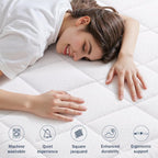 OLANLY Twin Quilted Fitted Mattress Pad – Soft Pillow Top Mattress Topper, Down Alternative Fill, Cooling Comfort Breathable Mattress Cover, Machine Washable Deep Pocket Mattress Protector, White