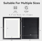 Kids Artwork Frames Changeable - Kids Art Frame,Kids Art Frames Front Opening Holds 150,Children Art Projects Kids Art Frames,8.5x11 Black Picture Frame for Display Kid Art work,With Storage