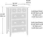 Sauder Shoal Creek 4-Drawer Chest, Tall Dresser Chest of Drawers, in Oiled Oak